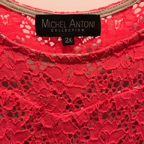 Lace like dress...salmon orange colour. NWOT - Picture 2 of 4